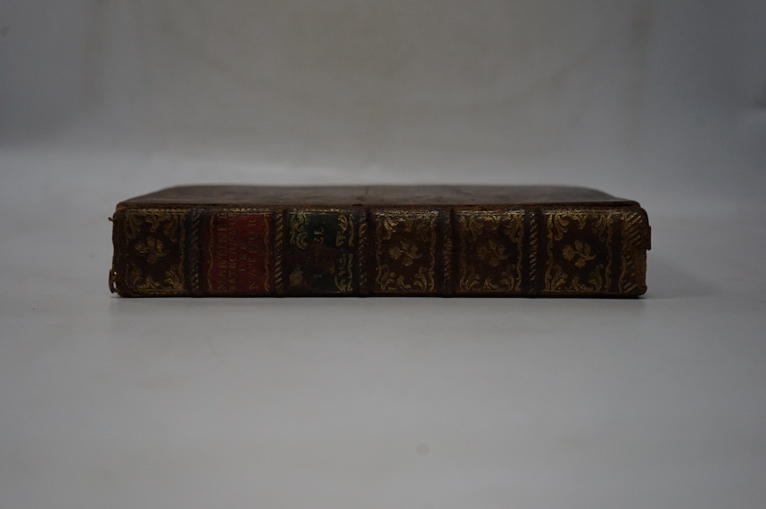 Martinet, Jan Floris - Katechismus der natuur, 4th edition - vol.1 (of 4), 8vo, burr calf, with 7 plates, one hand-coloured, others folded, damp stained throughout, Johannes Allart, Amsterdam, 1778